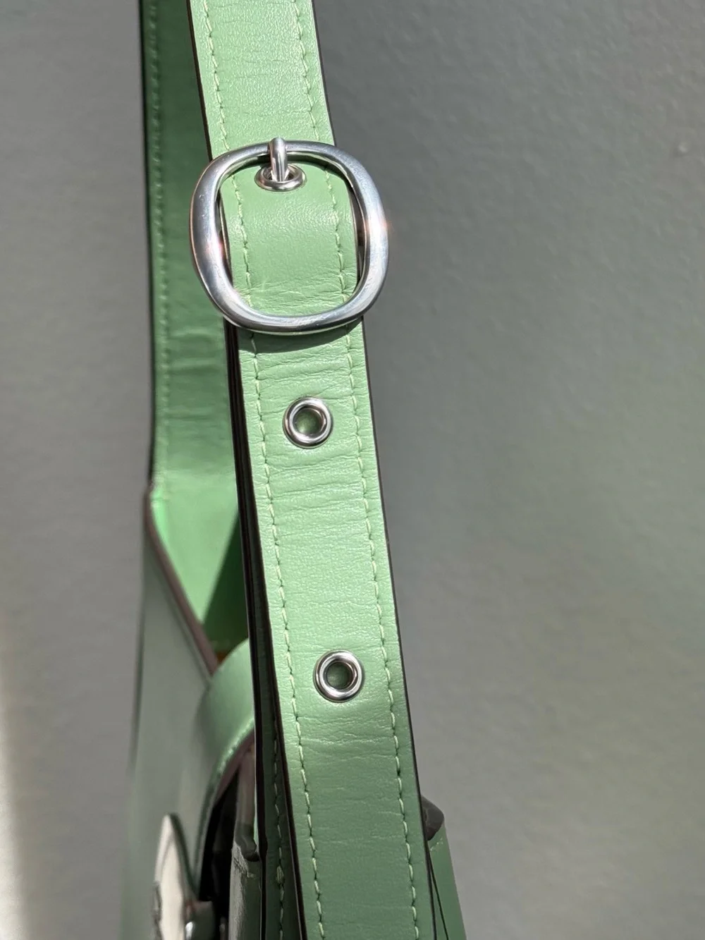 Coach Eliza Mint Green Shoulder Bag with Silver Hardware